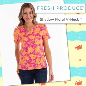 🌵Fresh Produce Shadow Floral V-Neck Tee NWT